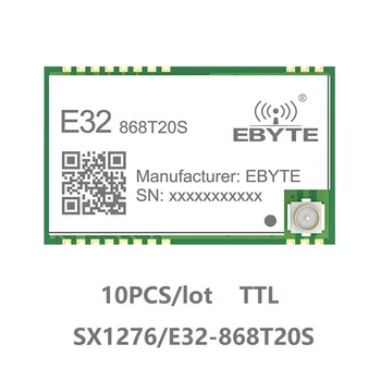 10vnt E32-868T20S SX1276 LoRa 868 MHz IPEX 100mW SMD Belaidis siųstuvas-imtuvas 868mhz TTL Ilgo Nuotolio Siųstuvas ir Imtuvas