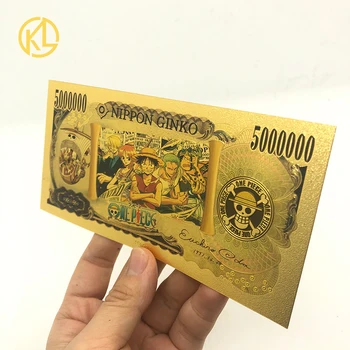 15+4 Dizaino Jenos Kortelės One Piece 5000000 Jenos Aukso plastikinių Banknotų Klasikiniai Vaikystės Atminties Kolekcija