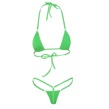 2018 NAUJŲ Seksualių Moterų Micro Thong Apatiniai G-String Liemenėlė Mini Brazilijos Bikini Nustatyti, maudymosi Kostiumėliai, Sleepwear