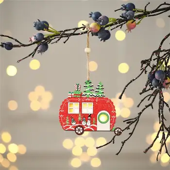 2022 LED Šviesos Kalėdų Eglutė Žvaigždė Automobilių Medinis Pakabas, Papuošalai Kalėdų Medžio Amatai Vaikams, Dovana, Namų Kalėdų Šaliai Dekoro