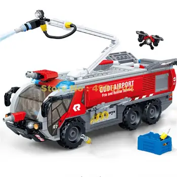 520pcs miesto priešgaisrinės gelbėjimo gaisro gesinimo oro uosto sunkvežimių blokai 3 Plytų Žaislas
