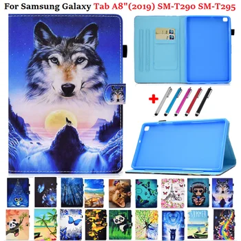 Dangtelis Skirtas Samsung Galaxy Tab 8 8.0 2019 SM-T290 T295 T297 Animaciją Kačių Tigras Atveju 