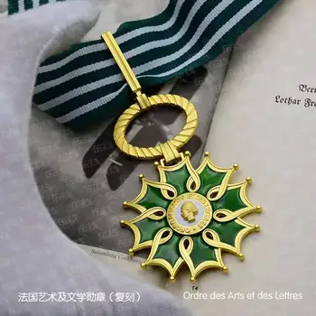 Europoje Prancūzijos Meno Ir Literatūros Medalis Garbės Legiono Riteris Lygio Pareigūnas Pasižymėjimą Metalo Ženklelis