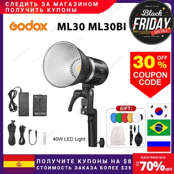 Godox ML30 40W LED Šviesos Silent Mode Nešiojamų Šviesumo Reguliavimas Paramos Li-ion Lauko LED Šviesos vs Godox SL60W