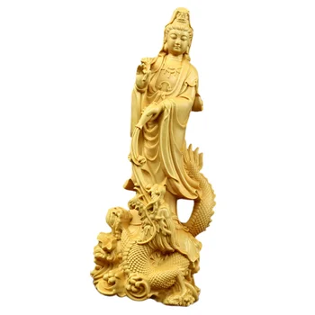 Guanyin Budos Skulptūra Guanyin Bodhisatvos Statula Medienos Dekoro Namų Šventykla