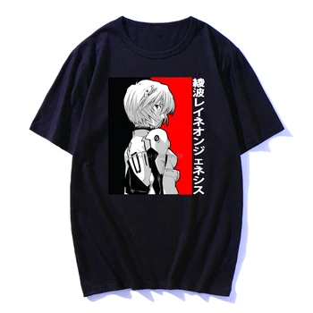 Japonijos Anime Rei Ayanami Evangelion Juokinga Grafinis Spausdinti Marškinėliai Vyrams Nauja Juoda Atsitiktinis trumpomis Rankovėmis Marškinėlius Homme Unisex marškinėliai Tee