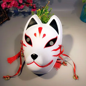 Japonijos Fox Kaukės Rankomis dažyti Stiliaus Natsume Draugo Sąskaitą Kaukė Cosplay Maskuotis Festivalis Kamuolys Kabuki Kitsune Cosplay Prop