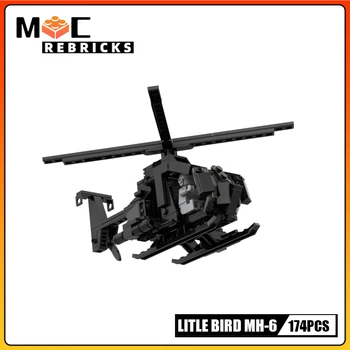Karinės Serijos Mažai Paukščių MH-6 Sraigtasparnis Ugnies Versija Apkrovos Duomenys SS Building Block Modelis Žaislas Nustatyti Vaikų Dovanų