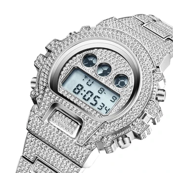 MISSFOX Vyrų Laikrodžiai Hip-Hop Skaitmeninis Žiūrėti Sporto Ekranas Karinės Žiūrėti Vandeniui Nerūdijančio Plieno Vyras Watchs Laikrodis relogio