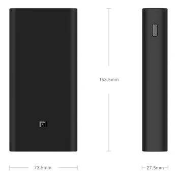 Naujas Xiaomi Mi Galia Bankas 3 20000mAh Nešiojamas Įkroviklis Maitinimo šaltinis USB Dual USB-C dvipusis Greitai Išorinių Baterijų