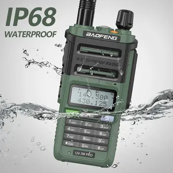 Žalia BaoFeng UV-9R Pro Galingas IP68 Vandeniui Walkie Talkie radijo stotelė už 50 km Ilgo Nuotolio Atnaujintas iš UV9R plius Medžioti Miestas