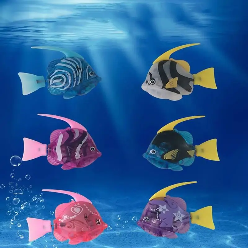 Elektros Žuvų Žaislas, Tikroviški Žuvų Žaislas Katė Žaislas su LED Šviesos, Vandens Aktyvuotas LED Plaukimo Žuvų Žaislas Kačiukas Katė Juokingi Žaislai Coxeer 1