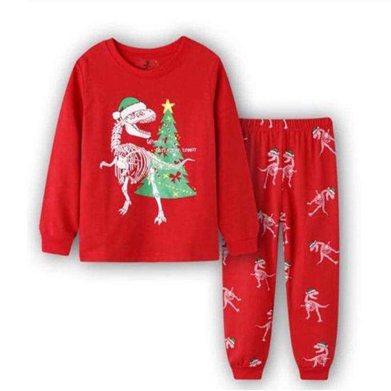 Kalėdų Kūdikių Berniukų Drabužiai Atitiktų Naujus Santa Kostiumai Mergaičių Naktiniai Marškiniai, Pižamos Rinkiniai X'Mas Tee Marškinėliai Kelnės Vaikams Pijamas Dovana Sleepwear 2