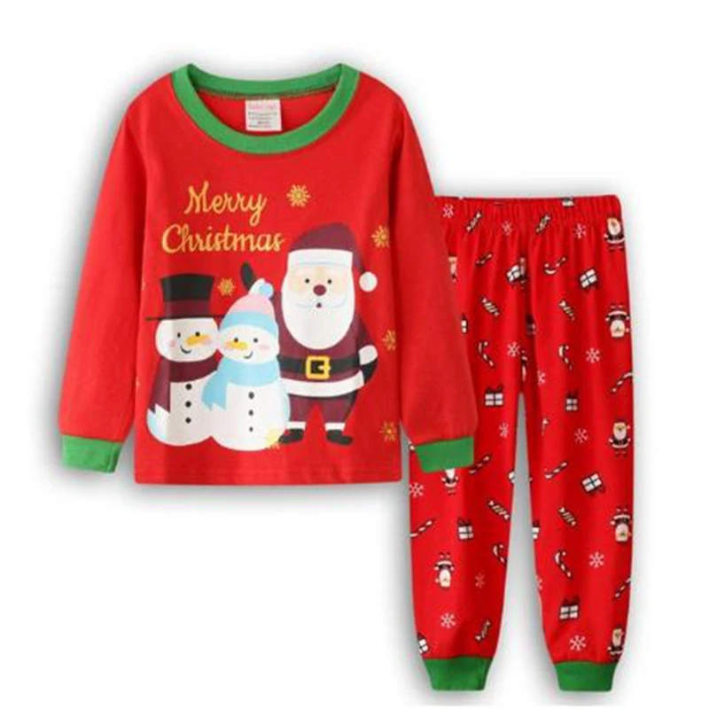 Kalėdų Kūdikių Berniukų Drabužiai Atitiktų Naujus Santa Kostiumai Mergaičių Naktiniai Marškiniai, Pižamos Rinkiniai X'Mas Tee Marškinėliai Kelnės Vaikams Pijamas Dovana Sleepwear 4