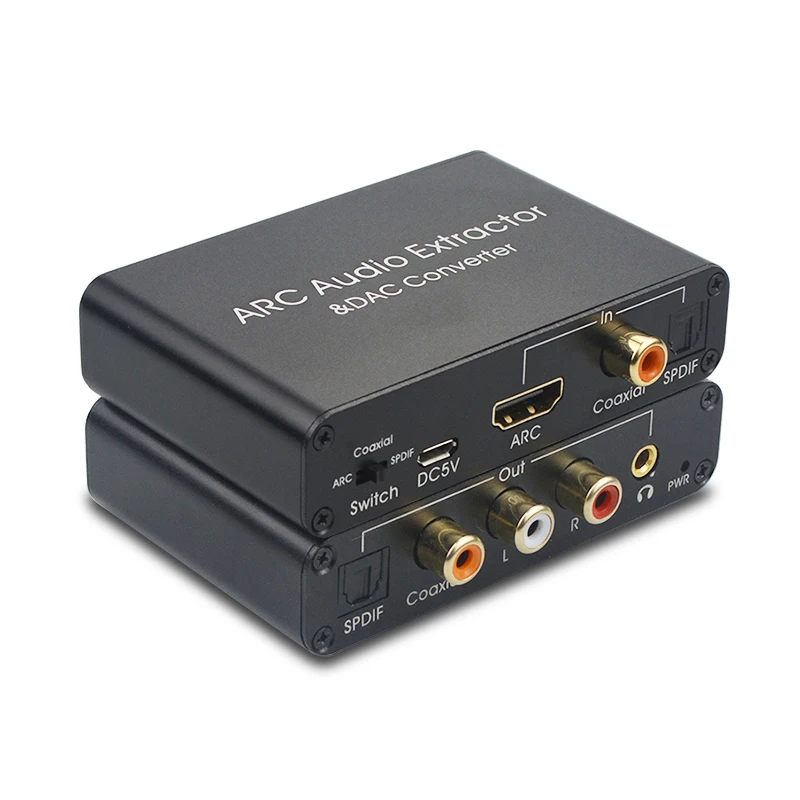 KBTBlack ARC Garso Plokštę su HDMI suderinamų Garso Išgavimas Skaitmeninio į Analoginį Keitiklis DAC SPDIF Koaksialinis RCA Išėjimo Lizdas 3