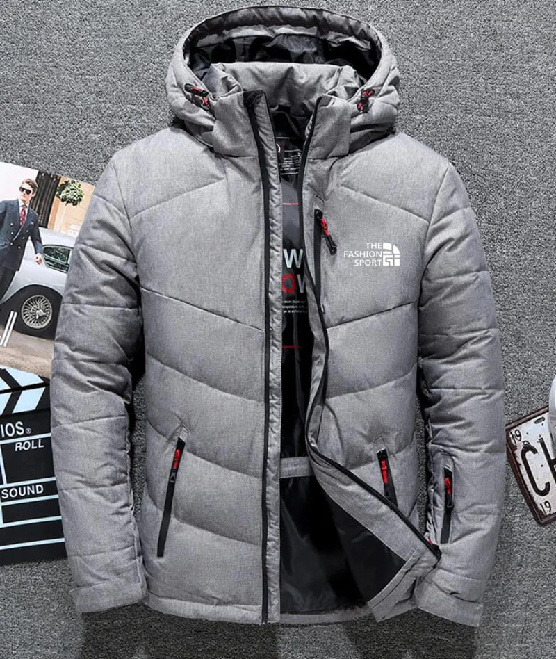 Žiemą Vyrai žemyn Striukės Parko išlaikyti šiltas Žemyn Apsiaustai su gobtuvu Soft shell Skrybėlę storio lauko slidinėjimo viršutiniai drabužiai vyrų Puffer jacket 1